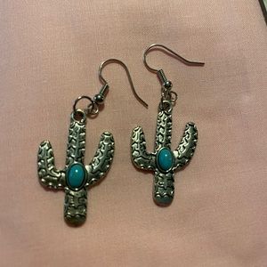 Turqouise cactus earrings